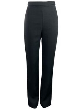 Kookai Oyster Tailored Women Black High Rise Straight Leg Trousers Pants Size 34